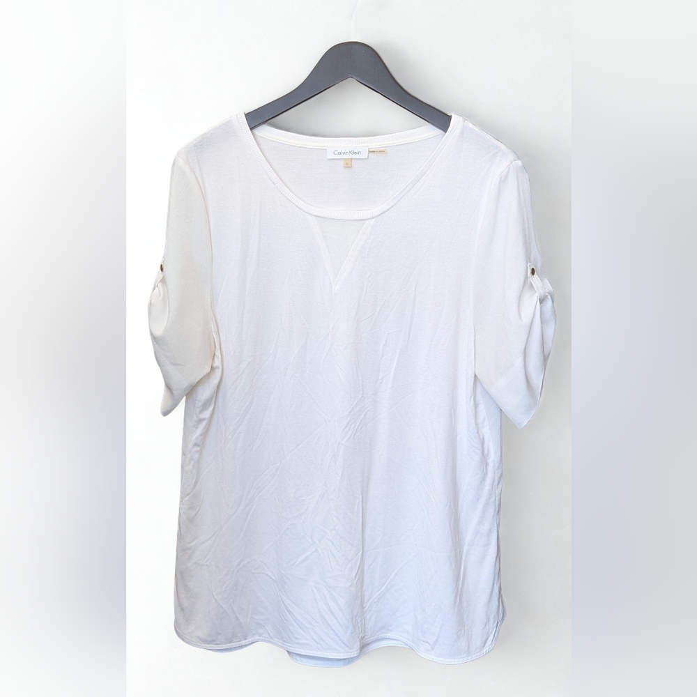Calvin Klein Cream Short Sleeve Top Women's